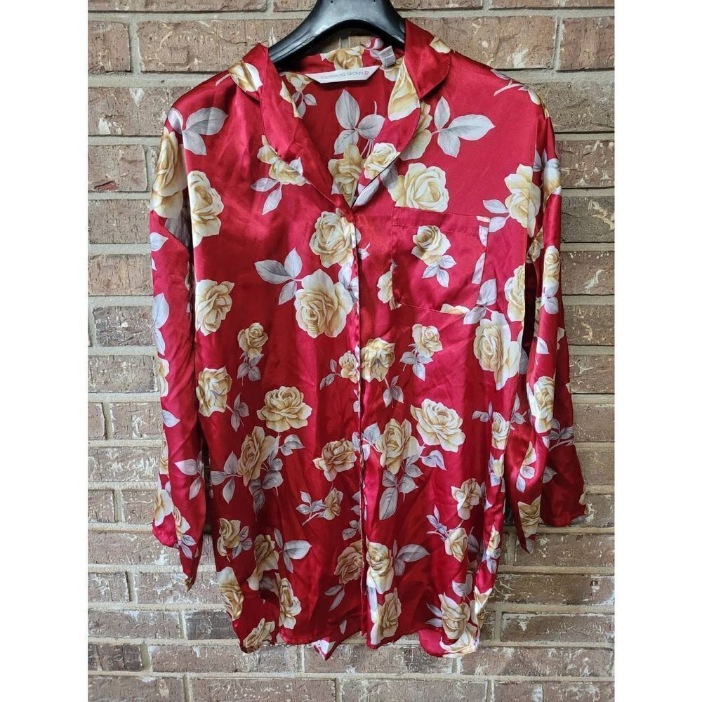 Vintage 90's Victoria's Secret Satin Rose Gown, Women's Medium